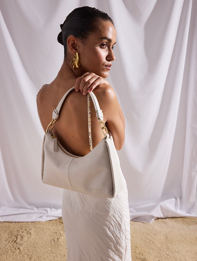 Nat & Nin Sacs Porté épaule Rejina Blanc Argile