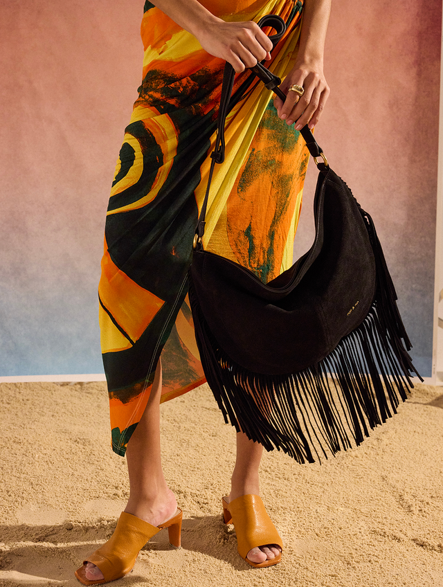 Nat & Nin Sacs porté épaule Rodeo Franges Noir