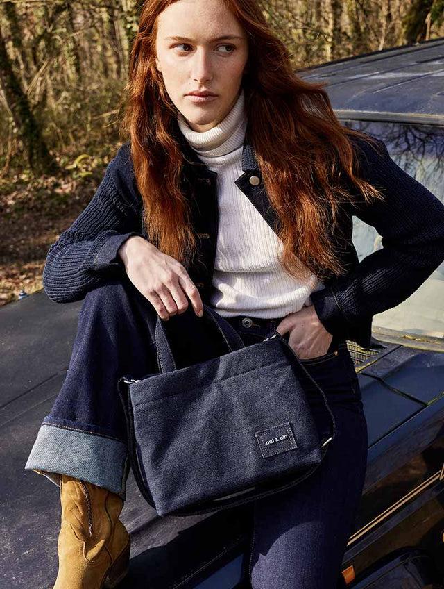 Nat & Nin Sacs Porté épaule Sidney Denim Denim Brut