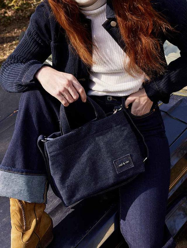 Nat & Nin Sacs Porté épaule Sidney Denim Denim Brut