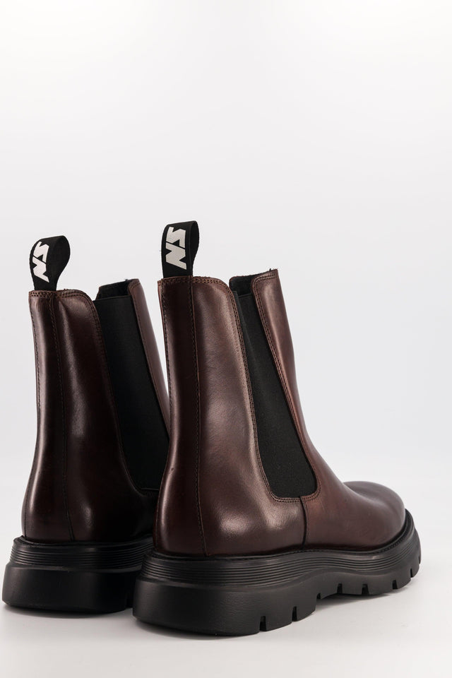 National Standard Bottines / Botts Chelsea En Cuir Nappa Marron