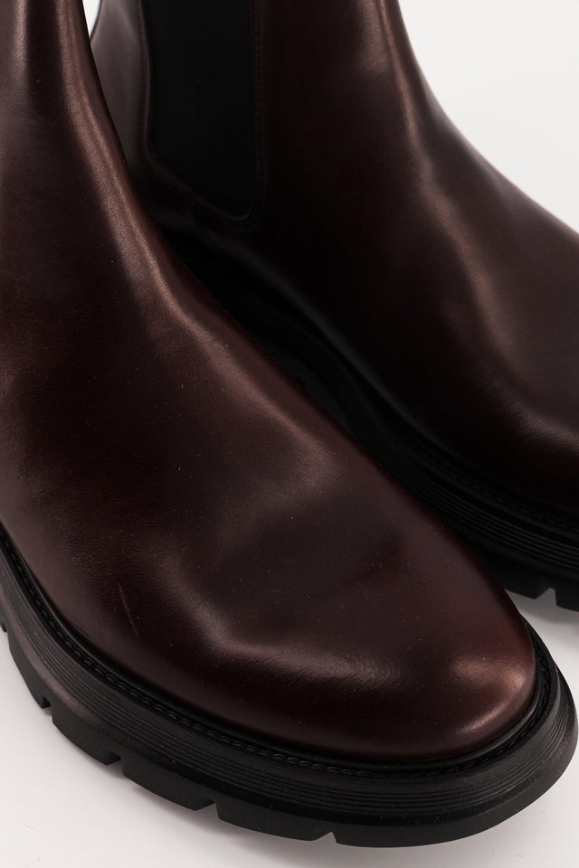 National Standard Bottines / Botts Chelsea En Cuir Nappa Marron