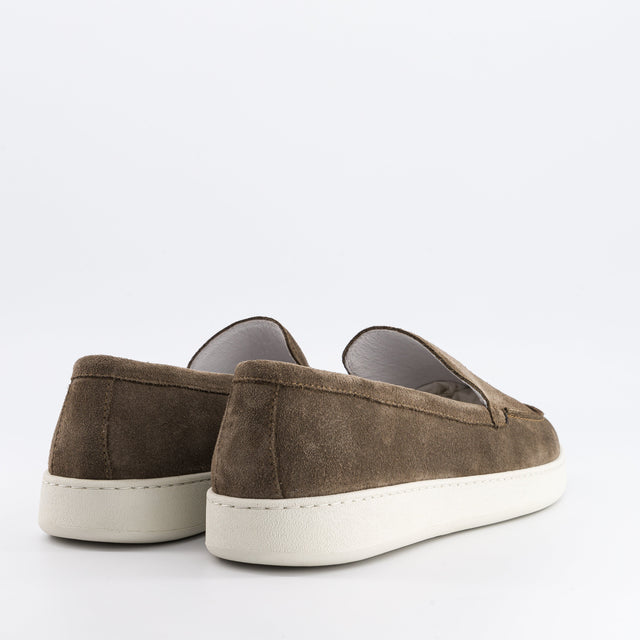 National Standard Loafers Cuir Veau Velours Marron Pour Homme