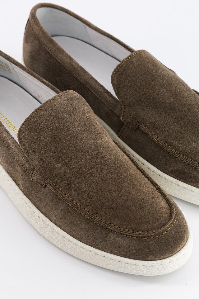 National Standard Loafers Cuir Veau Velours Marron Pour Homme