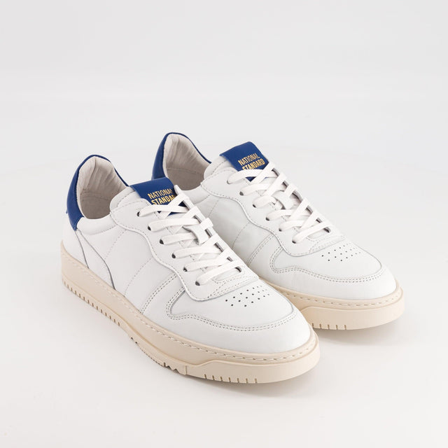 National Standard Sneakers Basket En Cuir Nappa Blanc Et Bleu