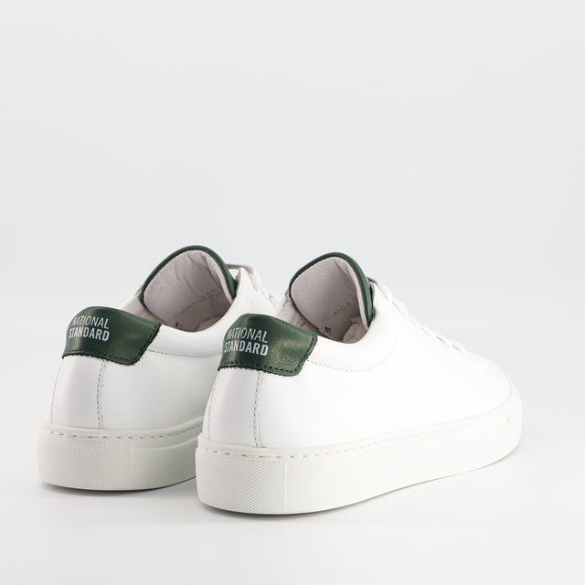 National Standard Sneakers Basses Cuir Blanc Et Vert Homme