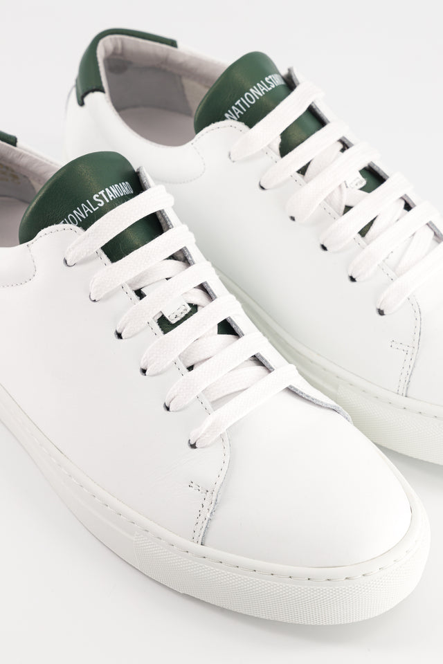 National Standard Sneakers Basses Cuir Blanc Et Vert Homme