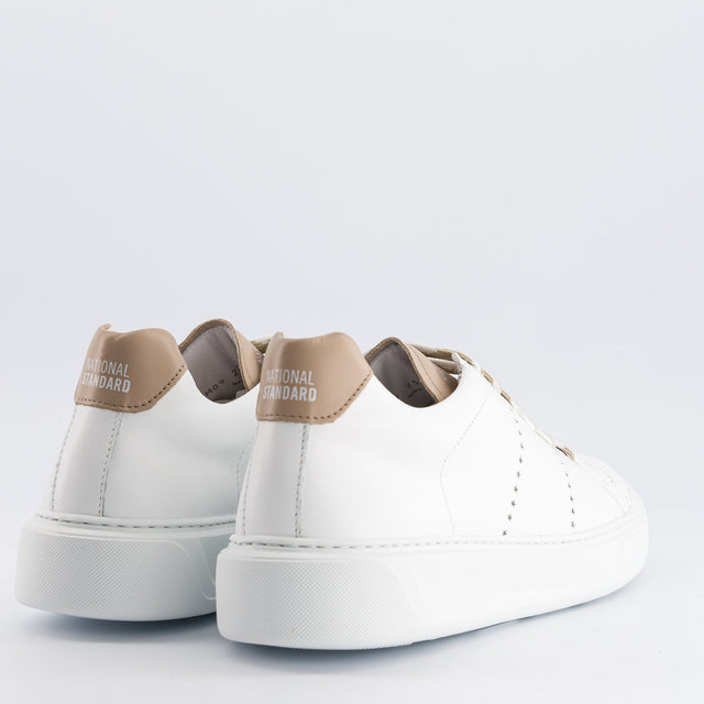 National Standard Sneakers Basses Cuir Nappa Blanc Et Beige