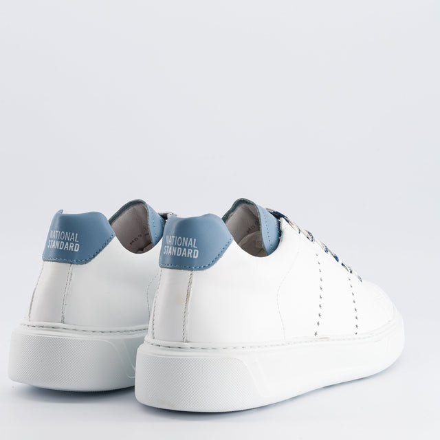 National Standard Sneakers Basses Cuir Nappa Blanc Et Bleu Ciel