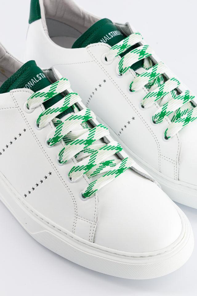 National Standard Sneakers Basses Cuir Nappa Blanc Et Vert