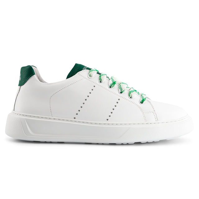national standard Sneakers basses cuir nappa blanc et vert