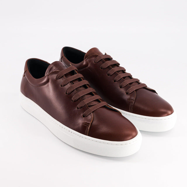 National Standard Sneakers Basses Cuir Nappa Patiné Cognac