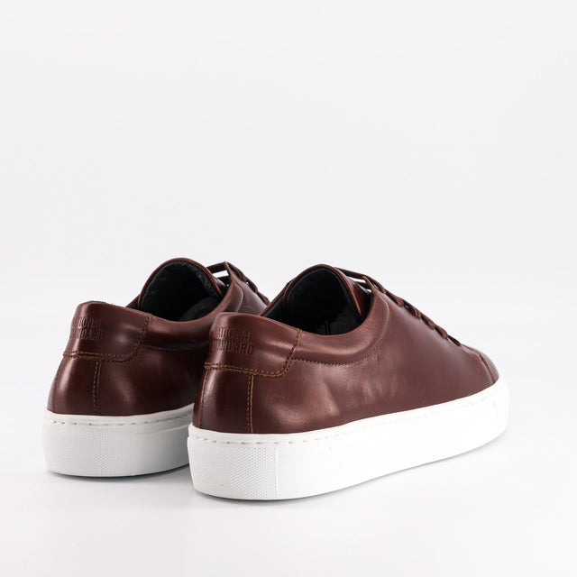National Standard Sneakers Basses Cuir Nappa Patiné Cognac