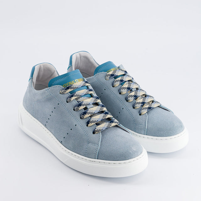 National Standard Sneakers Basses Cuir Veau Velours Et Cuir Nappa Bleu
