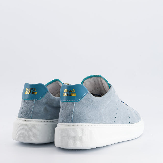 National Standard Sneakers Basses Cuir Veau Velours Et Cuir Nappa Bleu