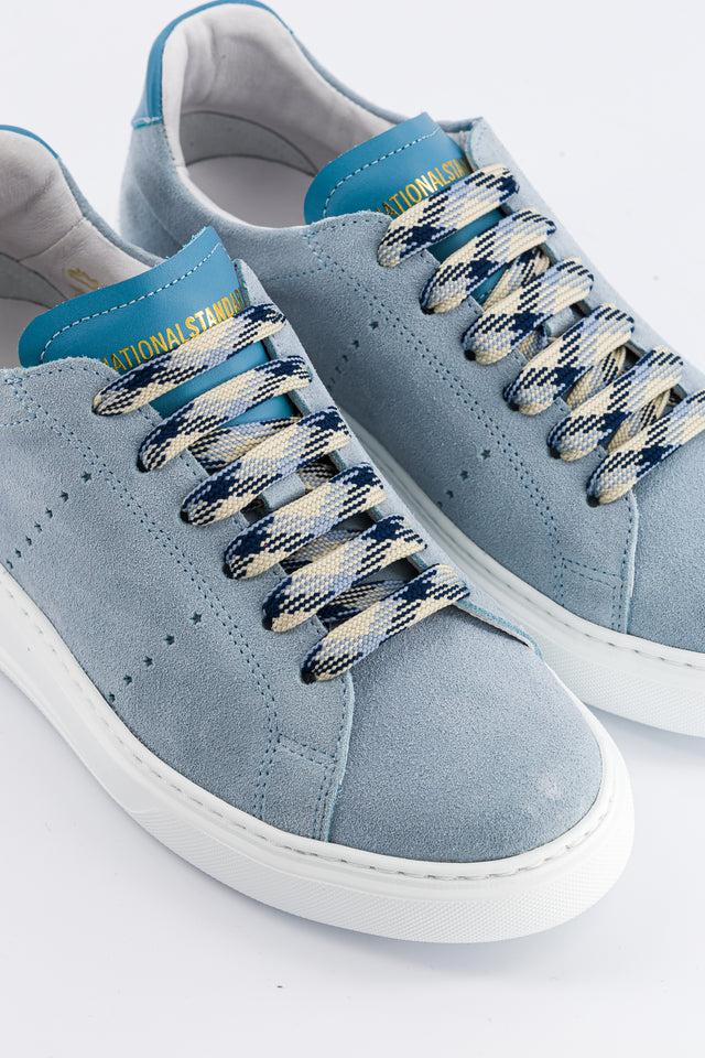 National Standard Sneakers Basses Cuir Veau Velours Et Cuir Nappa Bleu