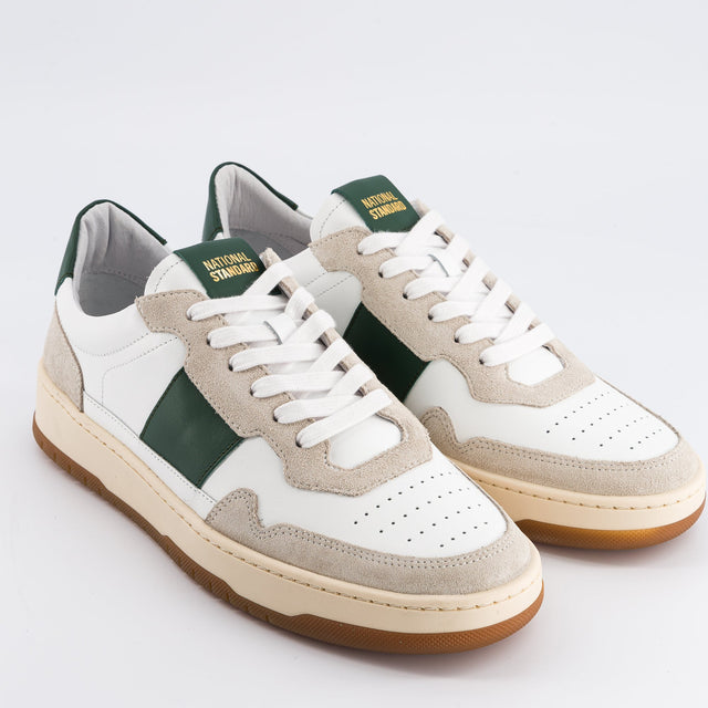 National Standard Sneakers Basses En Cuir Blanc Et Suède Beige