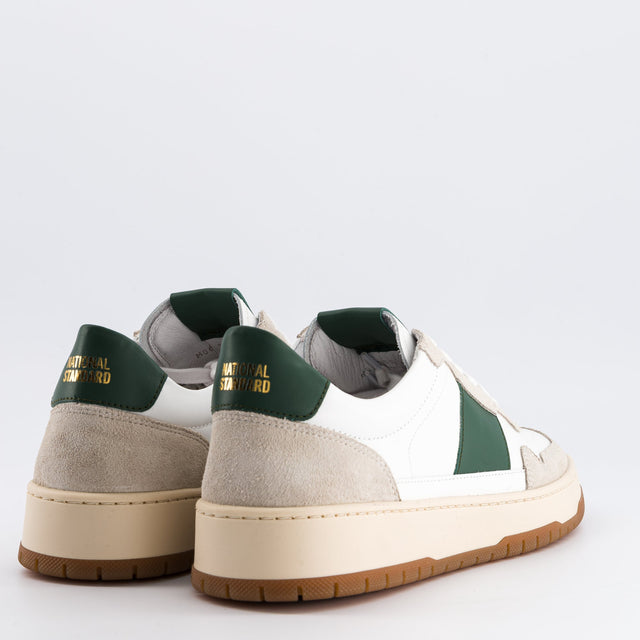 National Standard Sneakers Basses En Cuir Blanc Et Suède Beige