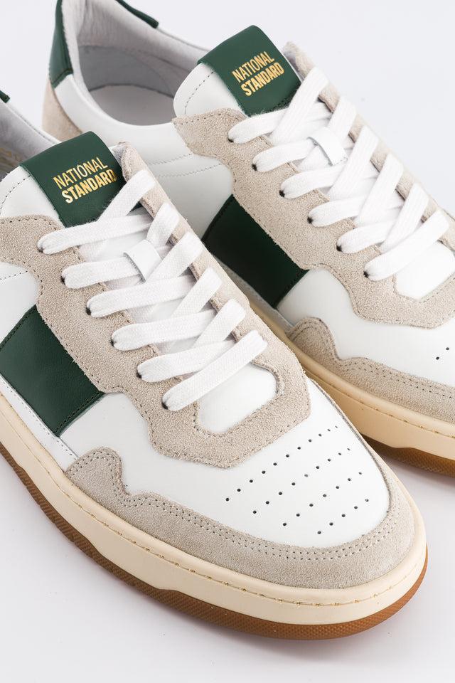 National Standard Sneakers Basses En Cuir Blanc Et Suède Beige