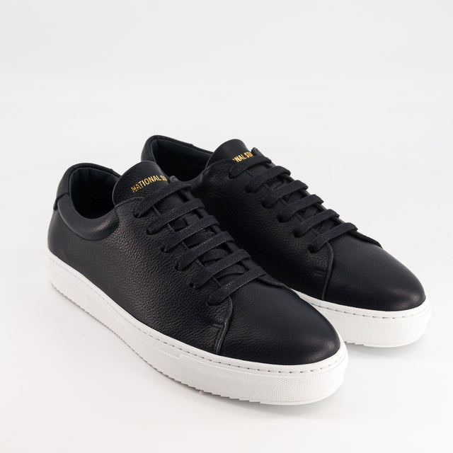 National Standard Sneakers Basses En Cuir Grainé Marine Pour Homme