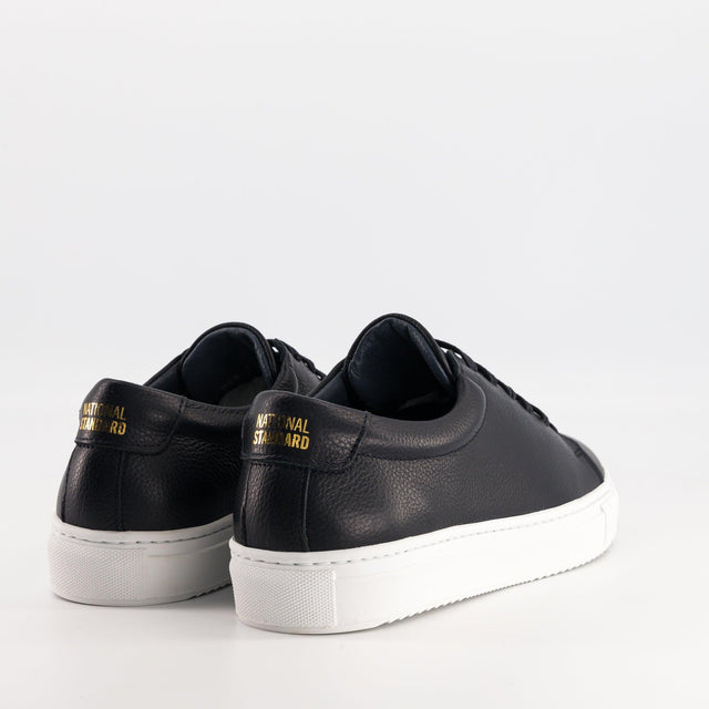 National Standard Sneakers Basses En Cuir Grainé Marine Pour Homme