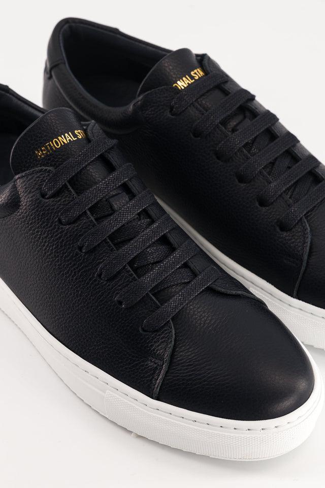 National Standard Sneakers Basses En Cuir Grainé Marine Pour Homme