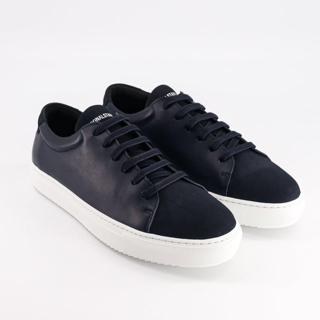 National Standard Sneakers Basses En Cuir Marine Pour Homme