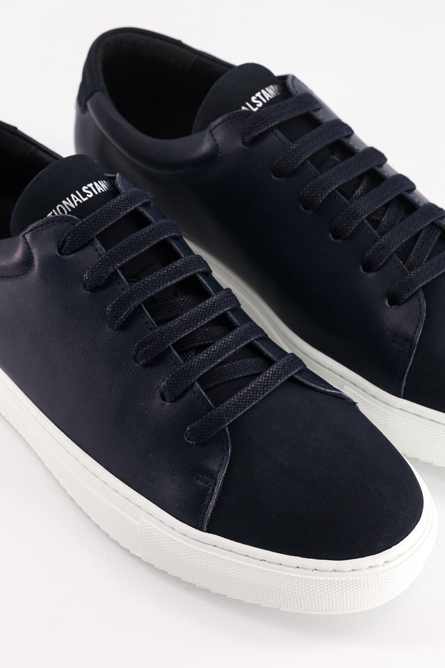 National Standard Sneakers Basses En Cuir Marine Pour Homme