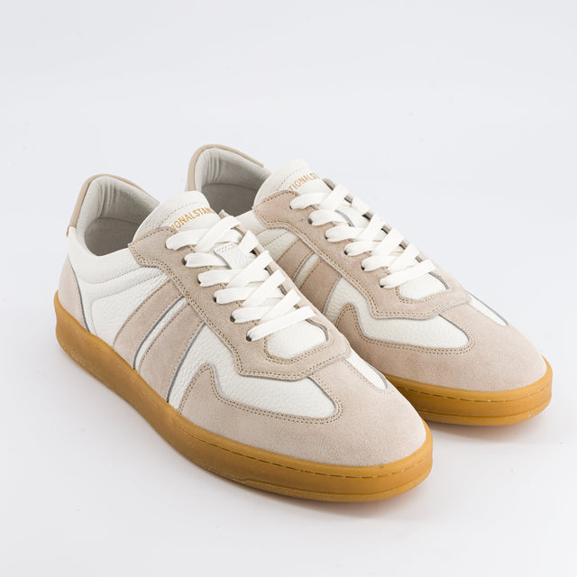 national Standard Sneakers Basses En Cuir Nappa Blanc Empiétement En Cuir Veau Velours
