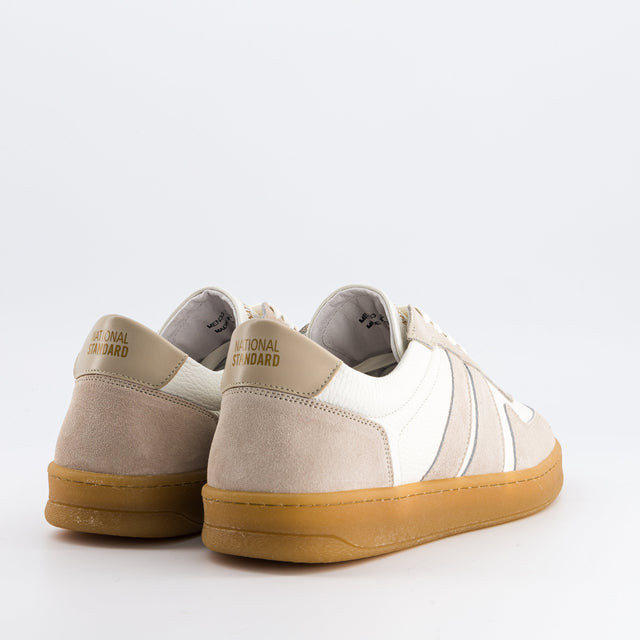 national Standard Sneakers Basses En Cuir Nappa Blanc Empiétement En Cuir Veau Velours