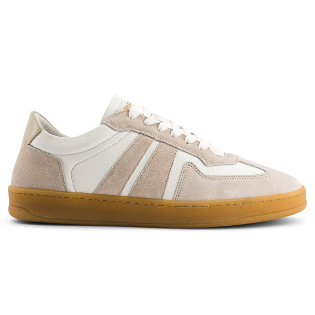 national standard Sneakers basses en cuir nappa blanc empiétement en cuir veau velours