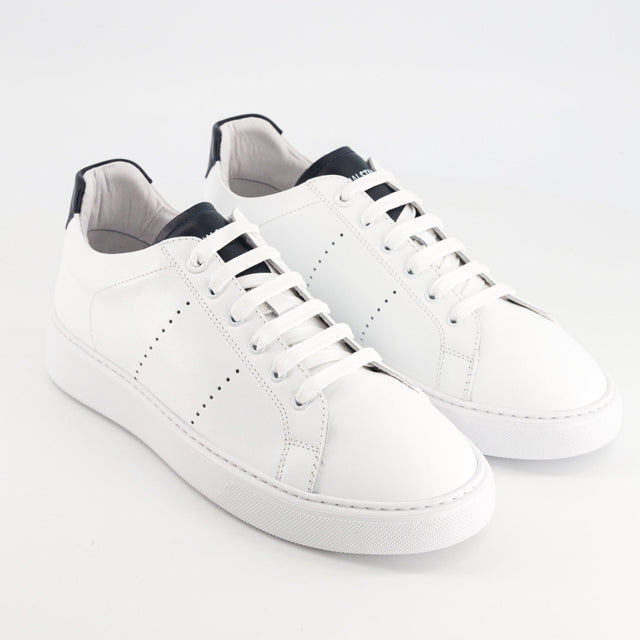 National Standard Sneakers Basses En Cuir Nappa Blanc Et Bleu Marine