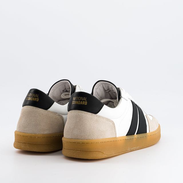 National Standard Sneakers Basses En Cuir Nappa Blanc Et Noir Pour Homme