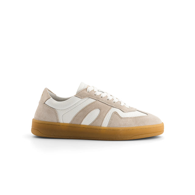 national standard Sneakers basses en cuir nappa blanc et suède beige national standard Sneakers basses en cuir nappa blanc et suède beige