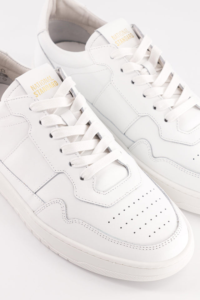 National Standard Sneakers Basses En Cuir Nappa Blanc Pour Homme