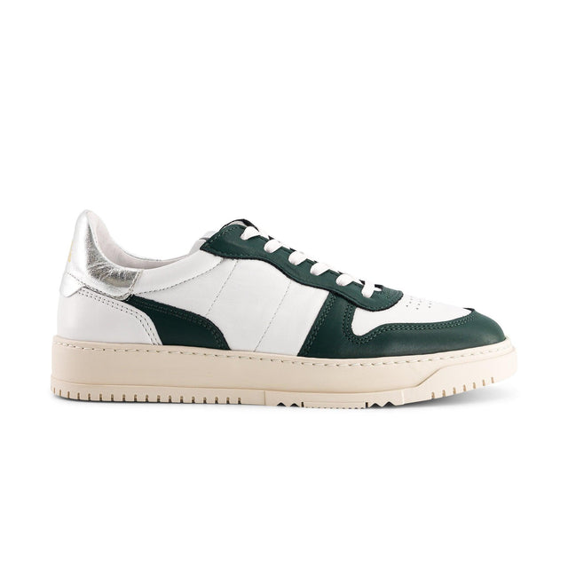 national standard Sneakers basses en cuir nappa blanc vert et argenté