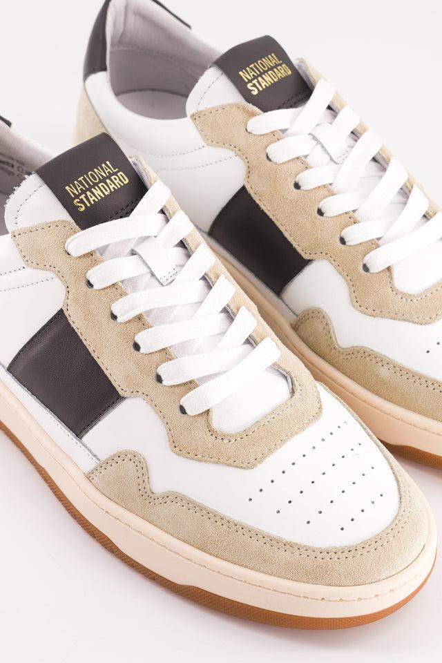 National Standard Sneakers Basses En Cuir Nappa Et Suède Beige