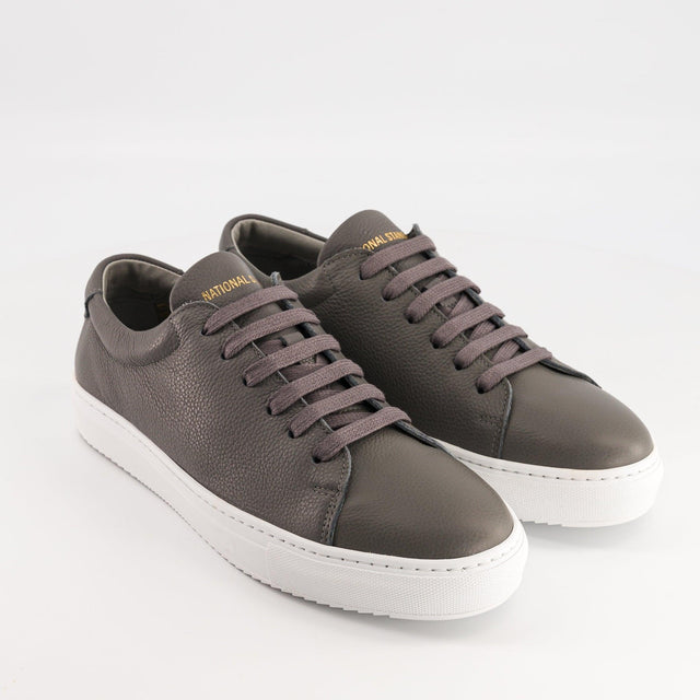 National Standard Sneakers Basses En Cuir Nappa Grainé Gris