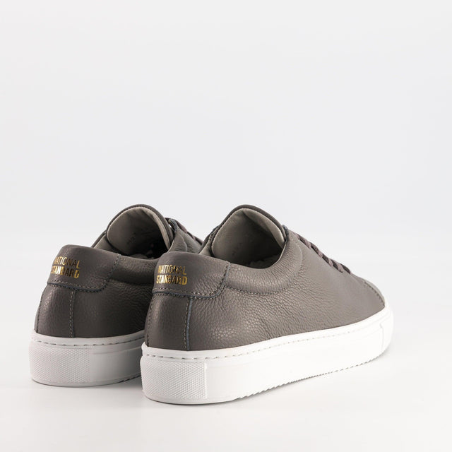 National Standard Sneakers Basses En Cuir Nappa Grainé Gris