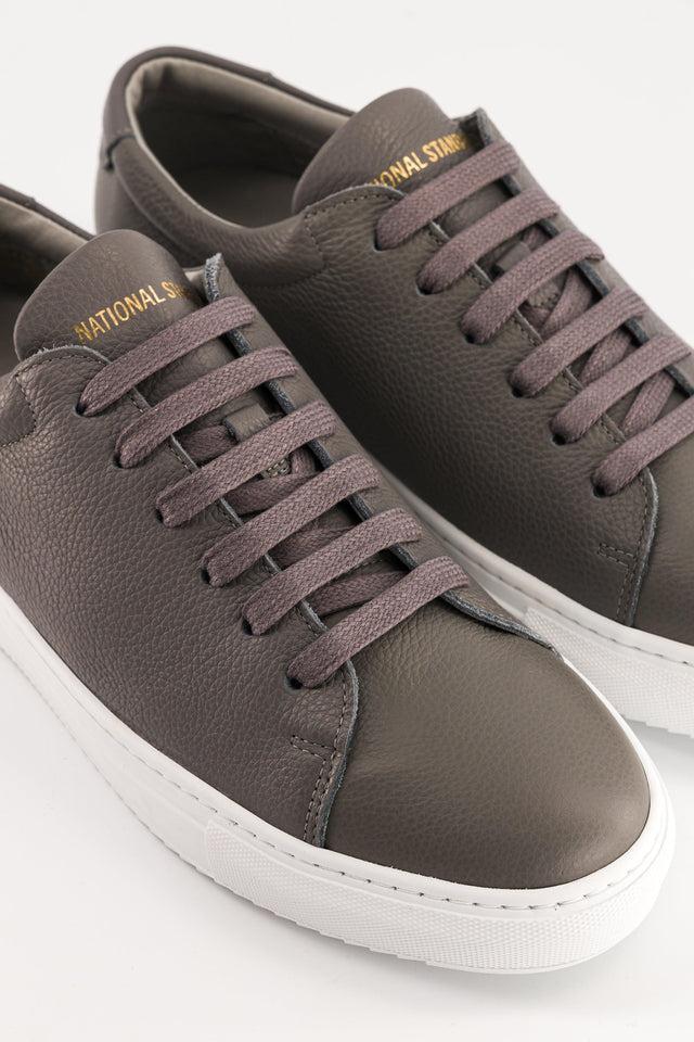 National Standard Sneakers Basses En Cuir Nappa Grainé Gris