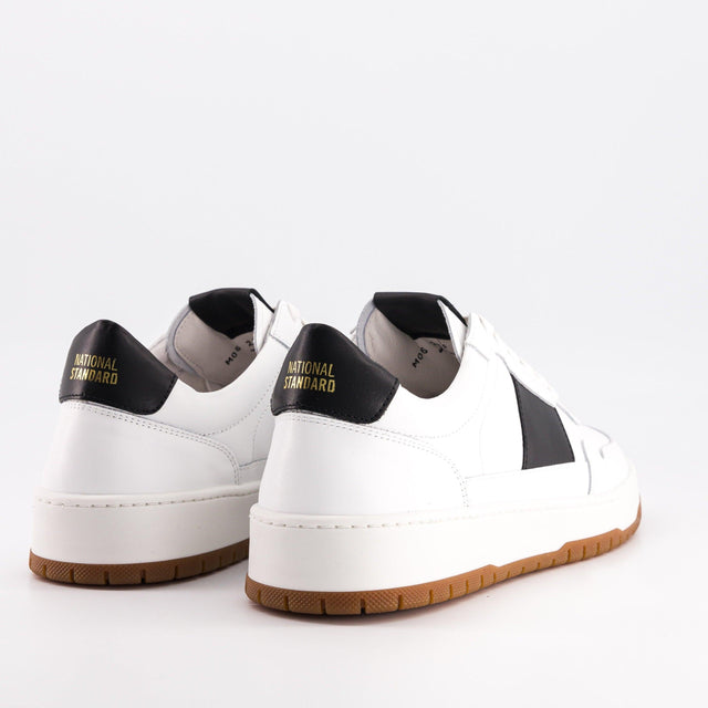 National Standard Sneakers Basses En Cuir Nappa Noir Et Blanc