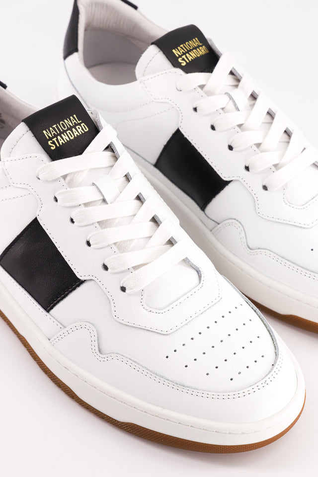 National Standard Sneakers Basses En Cuir Nappa Noir Et Blanc