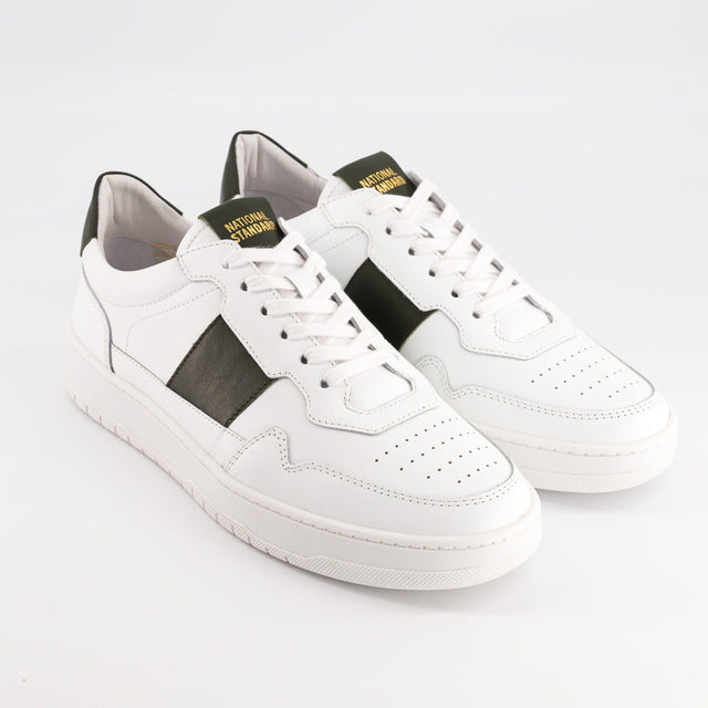 National Standard Sneakers Basses En Cuir Nappa Noir Et Blanc Pour Homme