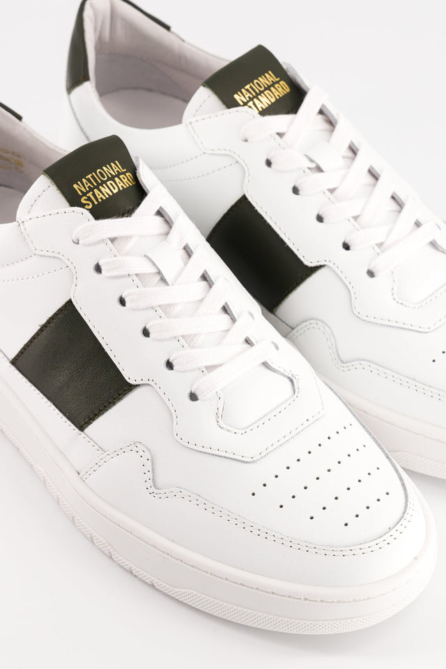 National Standard Sneakers Basses En Cuir Nappa Noir Et Blanc Pour Homme