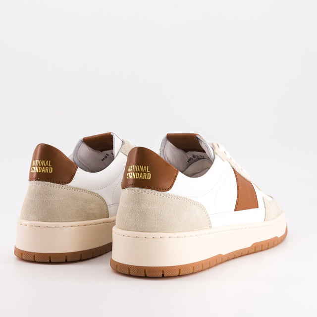 National Standard Sneakers Basses En Cuir Nappa Suède Beige Et Marron
