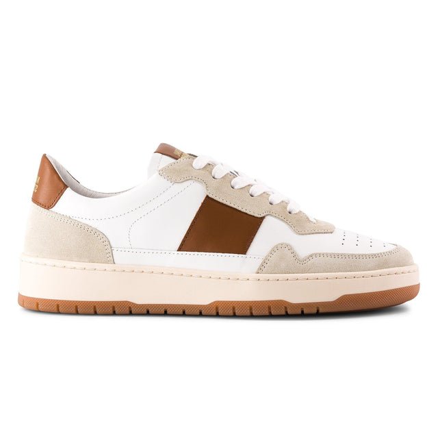 national standard Sneakers basses en cuir nappa suède beige et marron