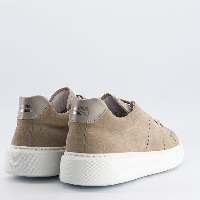 National Standard Sneakers Basses En Cuir Veau Velours Et Cuir Nappa Beige