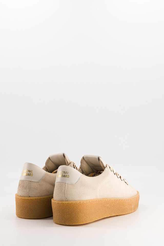 National Standard Sneakers Basses En Cuir Veau Velours Et Nappa Beige