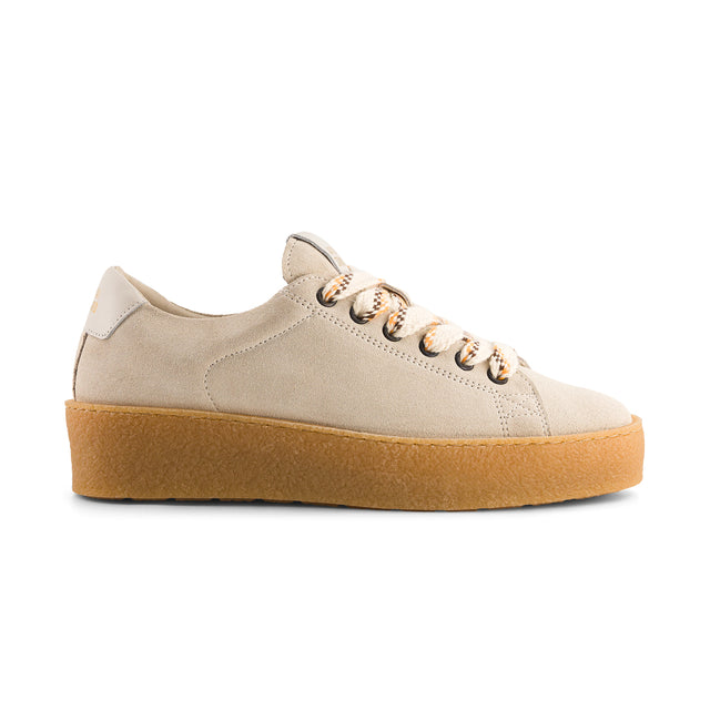 national standard Sneakers basses en cuir veau velours et nappa beige