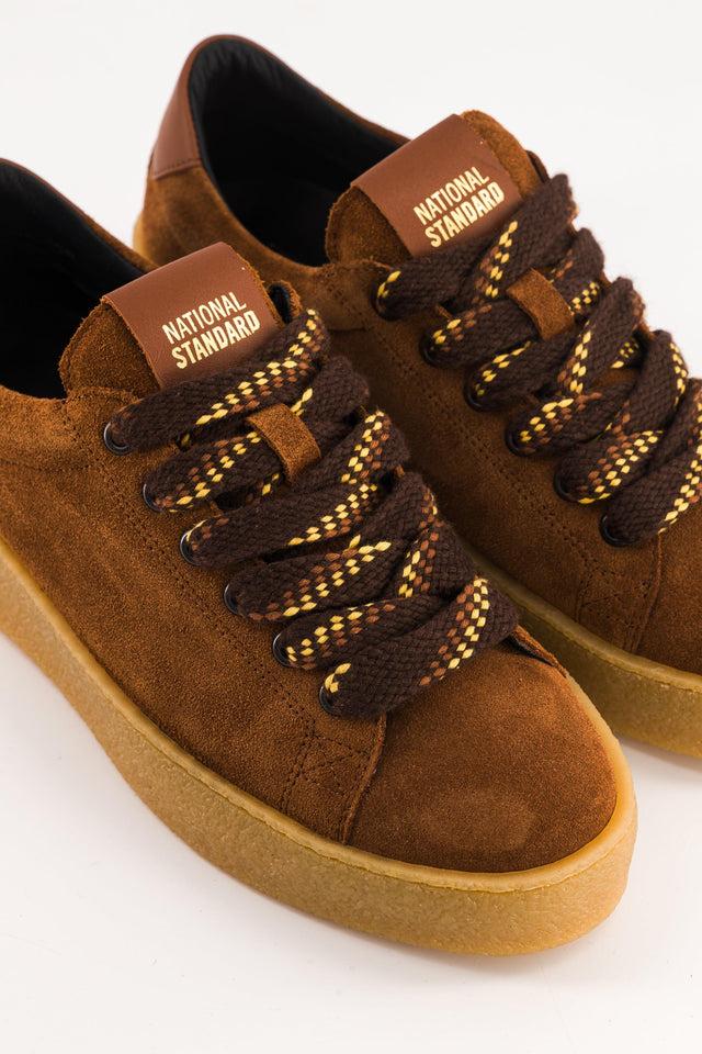 National Standard Sneakers Basses En Cuir Veau Velours Marron
